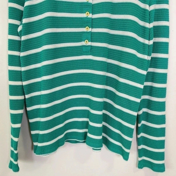 J.Crew Thermal Henley  Striped Long Sleeve Top - Picture 4 of 12